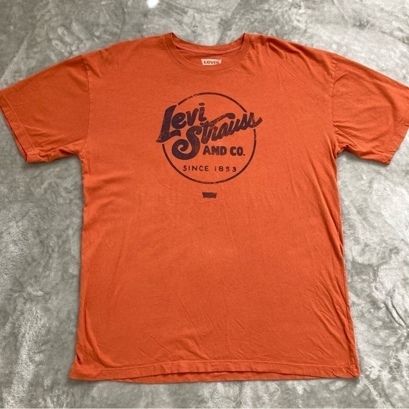 Levi's Orange Short Sleeve Graphic T-Shirt Size 2XL - Picture 1 of 7